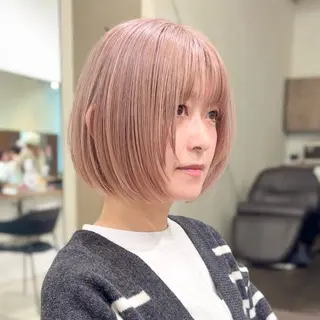 ショート 🎀暖色カラー‪ ピンクカラー🌷みゆのヘアスタイル