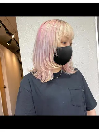 ミディアム カラー ヘアアレンジ 小顔カット/艶 カラー特化♡MIHOのヘアスタイル