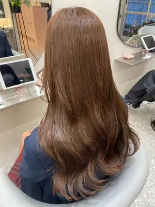 セミロング カラー 新宿/韓国ヘア 中明度カラー/かやのヘアスタイル