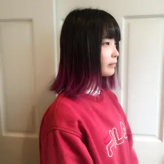 ミディアム カラー ホワイト&レイヤーカ ットエクステ長畠俊輔のヘアスタイル