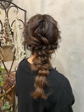 ロング ヘアアレンジ 【ピンク/韓国ヘア/ ヘアセット】亜海のヘアスタイル