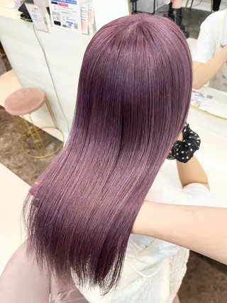 セミロング カラー YUI/透明感 ブリーチ❕髪質改善のヘアスタイル