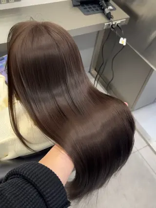 セミロング カラー ヘアアレンジ 艶カラー/アイドル 前髪/内藤　輝のヘアスタイル