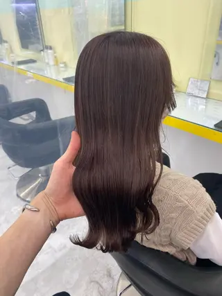 セミロング カラー パーマ ヘアアレンジ ネイル マツエク・マツパ 韓国風ベージュ🤎 赤みなし🌿横浜🤎のヘアスタイル