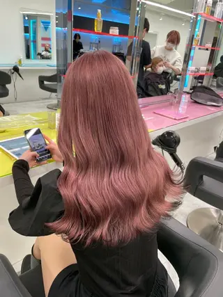 ロング カラー ガーリー♡女の子っぽ ヘア♡ピンクカラー♡のヘアスタイル