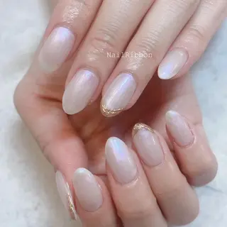 ネイル ネイルリボン 受付スタッフのネイルデザイン