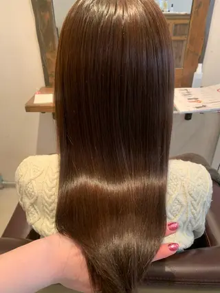 ロング カラー 透明感/オリーブ/ グレージュ/YUKAのヘアスタイル