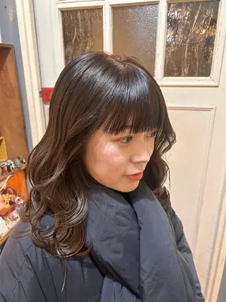 ミディアム カラー 清水千優/パーマ/透 明感カラー/メンズのヘアスタイル