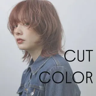 セミロング カラー 似合わせカット暖色 カラーhiyonaのヘアスタイル