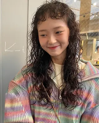 ロング パーマ レイヤーパーマ🪐 伽羅のヘアスタイル