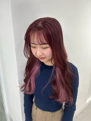 ロング カラー 愛結 暖色カラー🎀🩰のヘアスタイル