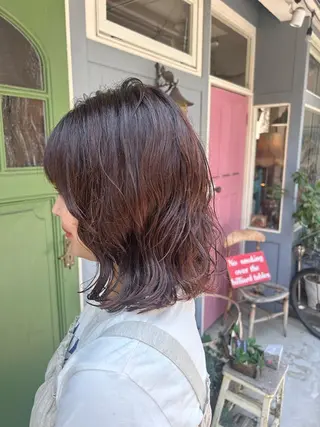 ミディアム パーマ 清水千優/パーマ/透 明感カラー/メンズのヘアスタイル