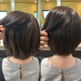 ショート パーマ hub hair レイヤー/透明感のヘアスタイル
