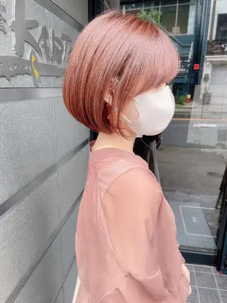 ショート 川井麻由🎀アイドル 量産🎀ピンクカラーのヘアスタイル