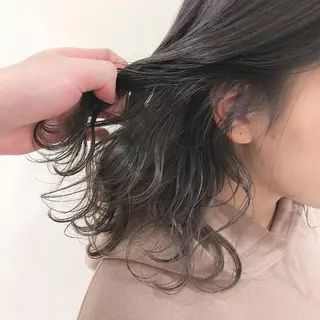 ミディアム カラー ボブ/パーマ 古家 佑真のヘアスタイル