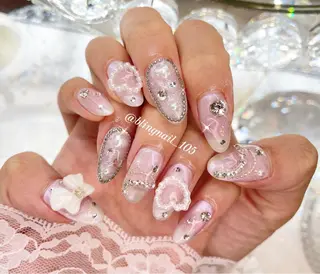 ネイル 23時まで❤︎韓国、 ワンホンネイルのネイルデザイン