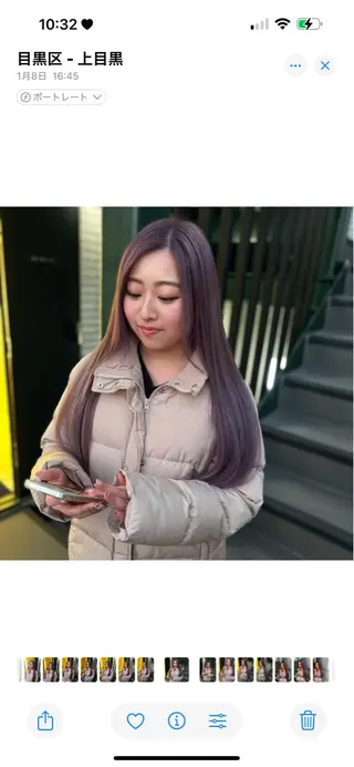 ロング カラー 浜崎 千亜のヘアスタイル