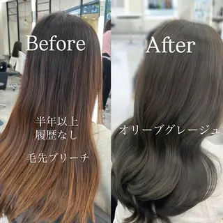 ロング カラー 心斎橋/ブリーチなし 髪質改善/レイヤーのヘアスタイル