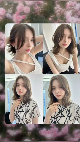 ミディアム 艶髪/モテヘア🎀 MIHOのヘアスタイル