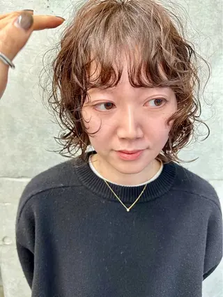 パーマ RIN パーマ/暖色カラーのヘアスタイル