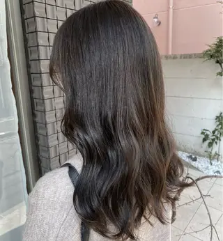 ミディアム カラー グレージュ/透明感/ 韓国ヘア/RISAのヘアスタイル