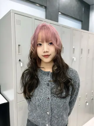 ロング カラー ヘアアレンジ ハイトーン/透明感 髪質改善/rinaのヘアスタイル