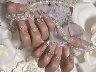 ネイル I-nailロング /ワンホン/キラキラのネイルデザイン