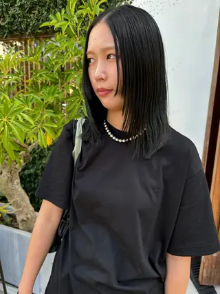 ミディアム カラー Chiho / 梅田 / ボブ/ パーマのヘアスタイル