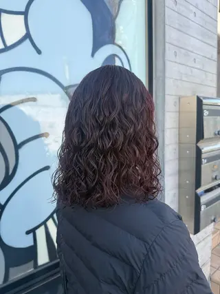 セミロング デジタルパーマ/ ウェーブパーマ/神野のヘアスタイル