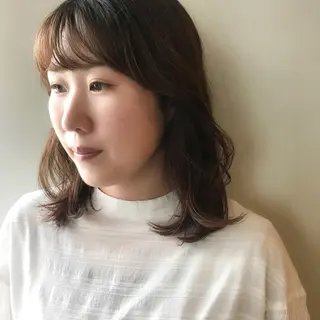 ミディアム カラー パーマ ヘアアレンジ GIVET (ジヴェ)所属・撮影モデル募集 🦋soemikaのヘアスタイル