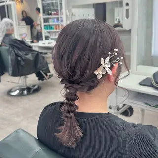 ミディアム ヘアアレンジ JUNSHIN🦋 ヘアセット／カラーのヘアスタイル