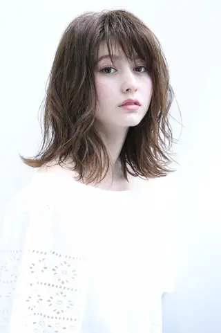 ミディアム カラー パーマ 山下 直人のヘアスタイル