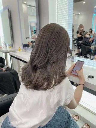 セミロング トレンドモテカラー 🩷色落ちまで可愛くのヘアスタイル