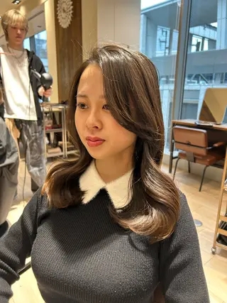 ミディアム 🎀大竹美侑/顔まわ りカット/レイヤーのヘアスタイル