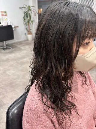 ロング パーマ ボブ/透明感カラー/ 髪質改善/🌙/ルナのヘアスタイル