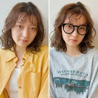 パーマ ボブ/ミディアム 親しみやすさ/さくらのヘアスタイル