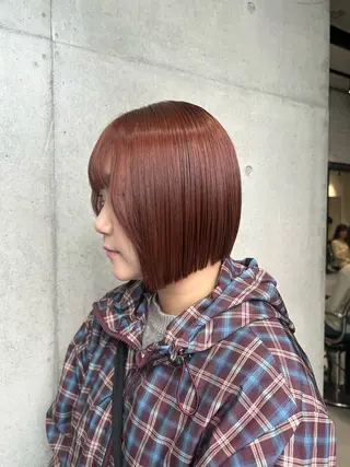 ショート カラー ヘアアレンジ ボブ艶モテカラー🫧 カリンのヘアスタイル