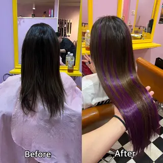 ロング シール＋ちび編み込み エクステ梅田🐨のヘアスタイル