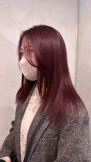 セミロング カラー Aust hair Stella新宿所属・Yuki☺︎パーマ レイヤーカットのヘアスタイル