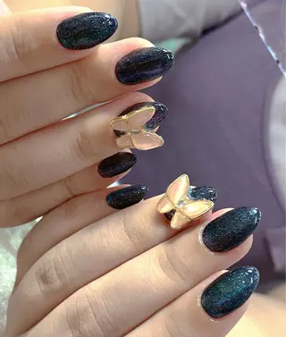 ネイル I-nailロング /ワンホン/キラキラのネイルデザイン