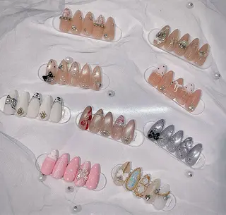 ネイル I-nailロング /ワンホン/キラキラのネイルデザイン