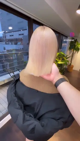 ミディアム カラー 🧡梅田ハイトーン カラー🧡runaのヘアスタイル