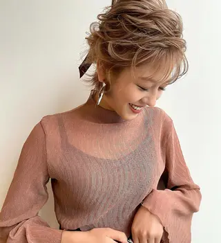 ショート ヘアアレンジ HAIR MAKE SALON new  me所属・ヘアメイク new meのヘアスタイル