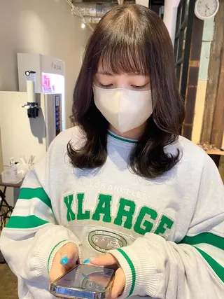 ミディアム カラー シェアサロンコネクト所属・Chiho/ 博多/パーマ/ボブのヘアスタイル