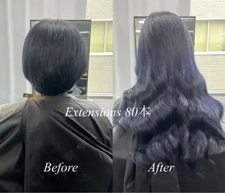 ロング カラー シールエクステ特化 ハイトーン、NANAのヘアスタイル