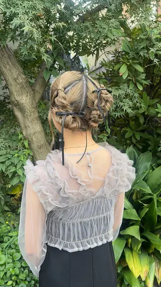 ミディアム ヘアアレンジ 🎗️【ヘアセット 美眉】吉川玲🎗️のヘアスタイル