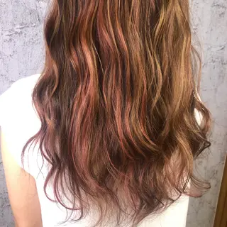 ロング カラー ベージュ/インナー カラー🤍Rieのヘアスタイル