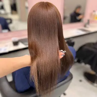 ロング カラー 韓国風艶髪🎀 暖色カラー🤍のヘアスタイル