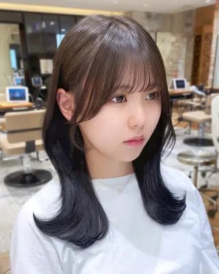 ミディアム カラー On所属・顔まわりカット🌟 くびれヘア/寺門遥輝のヘアスタイル