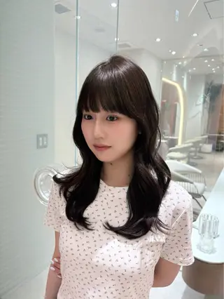 セミロング 渋谷/韓国レイヤー 顔まわり特化マサキのヘアスタイル